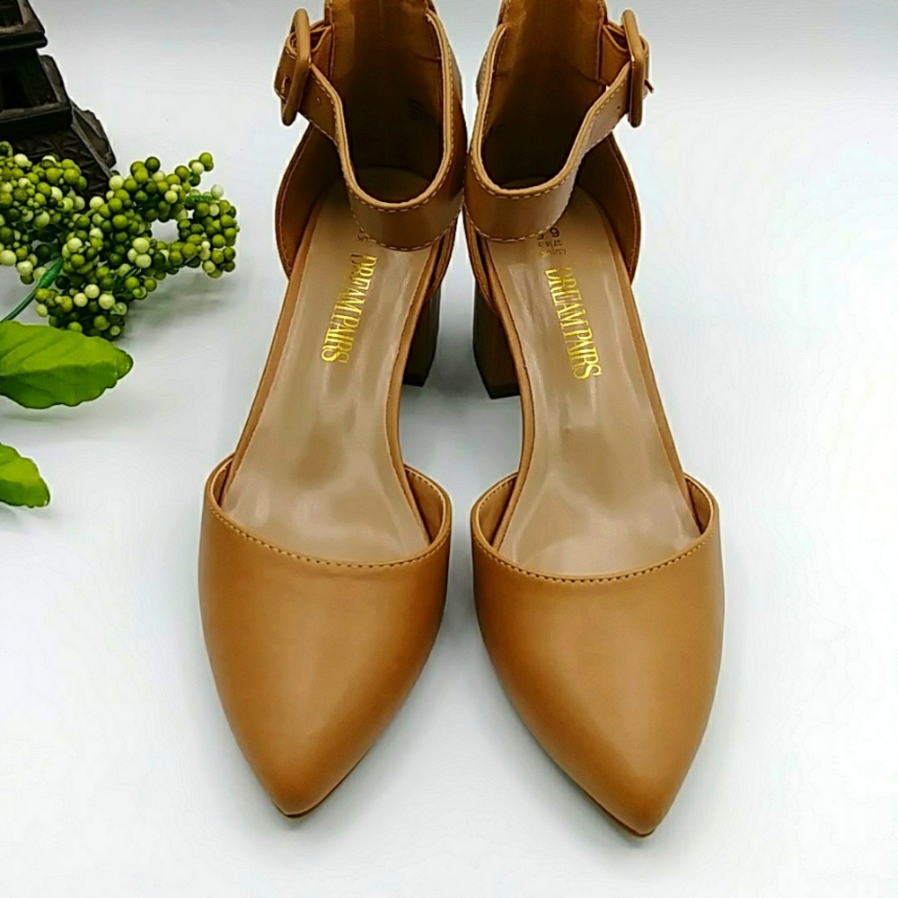 🐪HP! Nude Heel Pumps w/Strap by Dream Pairs. Size 6.5 - Picture 7 of 16